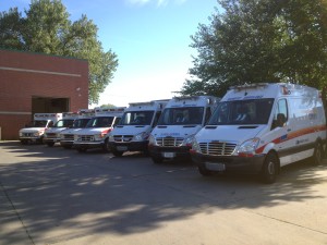 Several ambulances from our Des Moines operations.